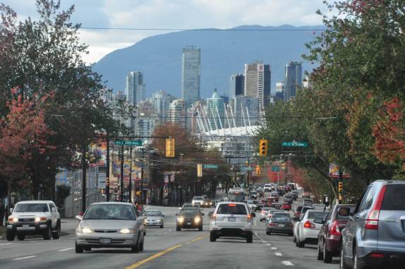Dirigindo em Vancouver, no Canadá